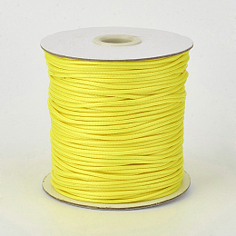 Honeyhandy Eco-Friendly Korean Waxed Polyester Cord, Yellow, 2mm, about 90yards/roll(80m/roll)