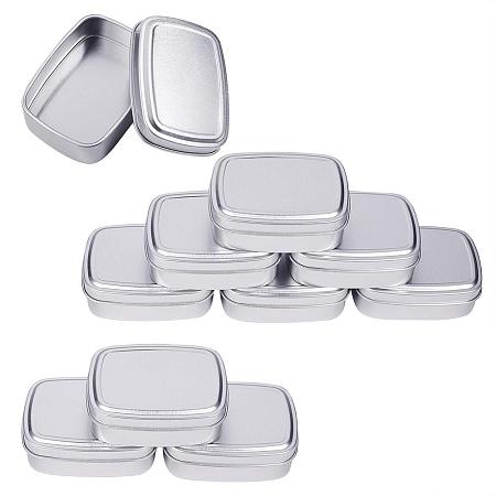 BENECREAT 9 Pack 2.7oz Tin Cans Rectangular Aluminum Containers with Solid Top Lid and Round Smooth Edges for Treats, Favors and Crafts