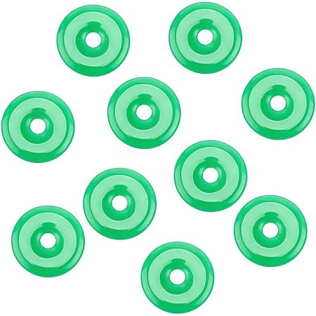 NBEADS 10 Pcs Natural Donut Gemstone Charms, 30mm Flat Round Malaysia Jade Donut Stone Beads Pendants Large Hole Disc Natural Stone Pendant for Jewelry Making, Hole: 5mm