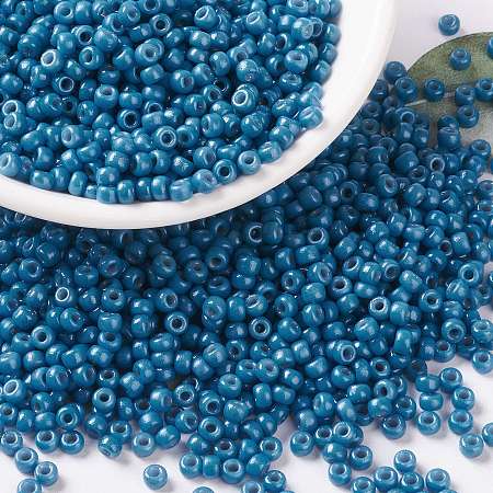 Honeyhandy MIYUKI Round Rocailles Beads, Japanese Seed Beads, 8/0, (RR4485) Duracoat Dyed Opaque Juniper BeRRy, 3mm, Hole: 1mm, about 422~455pcs/10g