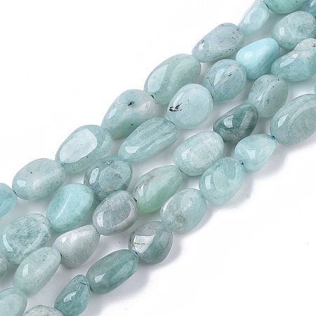 Arricraft Natural Amazonite Beads Strands, Nuggets, 6~9x5~7x3.5~5mm, Hole: 0.6mm, about 54~56pcs/strand, 15.16 inches(38.5cm)