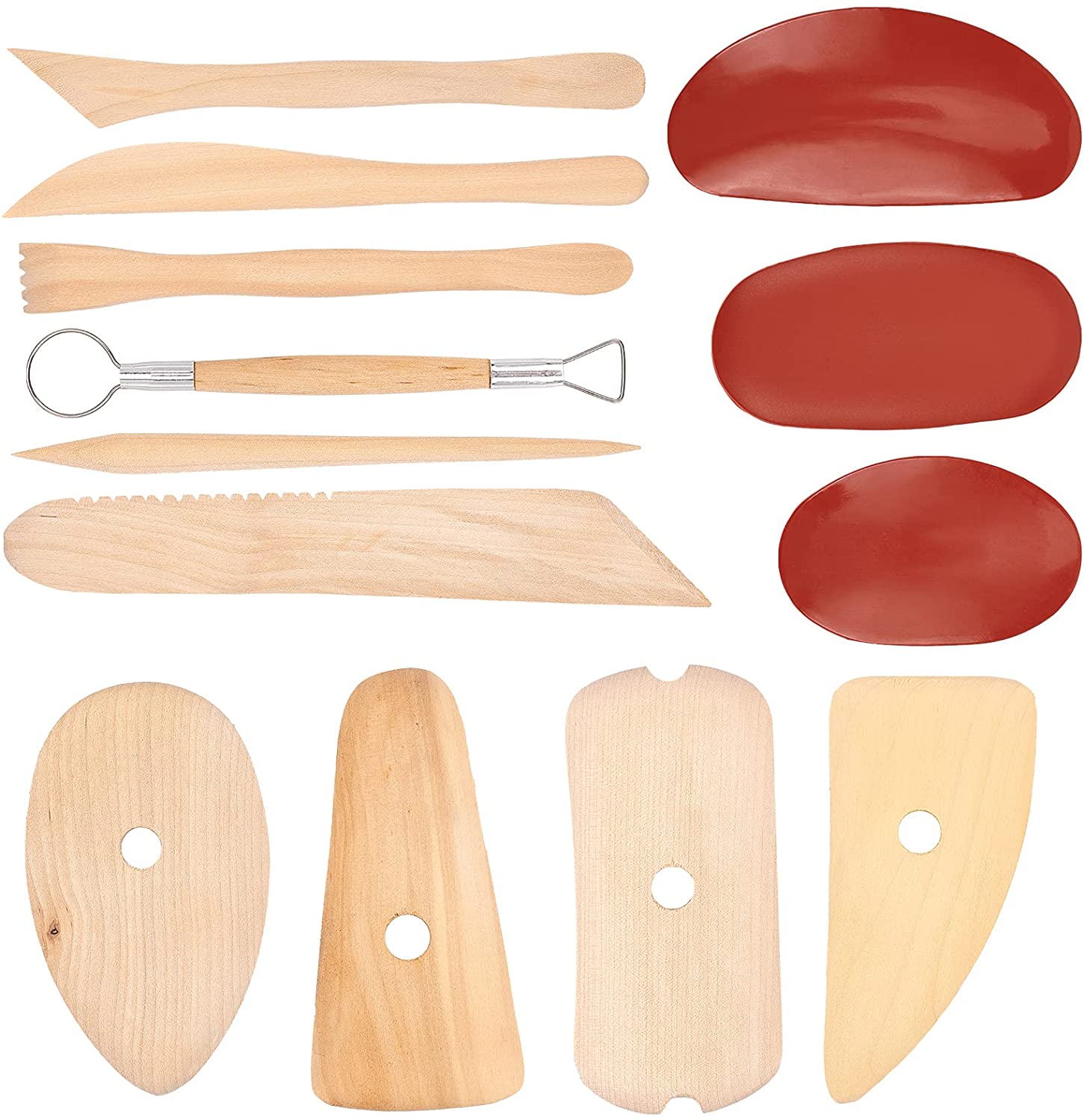 Potters Wooden Ribs Clay Pottery Modelling Set Clay Sculpture Tools for ceramics 