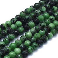 ARRICRAFT Natural Ruby in Zoisite Beads Strands, Round, 6mm, Hole: 1mm, about 63~70pcs/Strand, 15.35 inches(39cm)