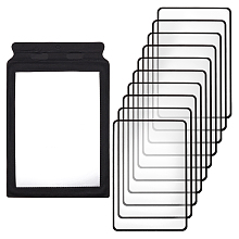 AHANDMAKER 11Pcs 2 Style PVC Plasic Portable Magnifying Lenses, Wallet Magnifiers 3X Lense, for Reading, Fire Starter, Rectangle, Black & Clear, 180~306x120~197x0.8~1mm