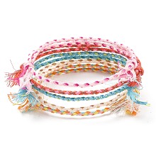 Honeyhandy Cotton Braided Cords, Macrame Cord Bracelet Making, Mixed Color, 1-3/4~3-1/8 inch(4.5~8.1cm), 2mm