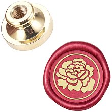 CRASPIRE Wax Seal Stamp Head Peony Removable Sealing Brass Stamp Head for Creative Gift Envelopes Invitations Cards Decoration