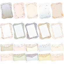 CRASPIRE 90Pcs Floral Letter Paper and Envelopes Set,60Pcs Lined Letter Writing Paper and 30Pcs Envelopes for Greeting Invitations Christmas Letter Santa Birthday Party