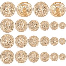 GORGECRAFT 1 Box 60Pcs Metal Blazer Button 6 Sizes Round Clothes Buckles Gold Lion Head Pattern Vintage Shank Suit Sewing Button for Blazer Suits Coat Uniform Jacket Home DIY Crafts 12mm to 25mm