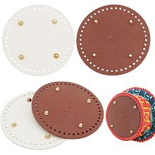 PandaHall Elite Leather Purse Bottom for Crochet, 2 Colors Bag Bottoms 5.9 Inch Flat Round Knitting Crochet Bags Bottom Shaper Cushion Base with Holes for DIY Crochet Bag Shoulder Bags Purse Making