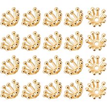 Beebeecraft 1 Box 20Pcs Filigree Bead Caps 18K Gold Plated Hollow Flower Spacer Loose Bead End Caps for DIY Jewelry Crafts Making Hole: 1.4mm