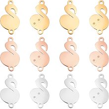 DICOSMETIC 12Pcs 3 Colors Snake Charms Serpent Link Connector Pendants Smooth Metal Charms Golden and Rose Gold Connector Charms for Necklace Bracelet DIY Jewelry Making Accessories, Hole: 1mm