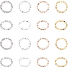 UNICRAFTALE About 48pcs 4 Colors Twisted Open Jumps Rings 18 Gauge Metal Jewelry Rings Stainless Steel Jump Rings Connectors for DIY Jewelry Making, 8mm