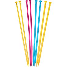 NBEADS 8 Pcs Plastic Knitting Needles, 7/8/9/10mm Diameter Long Straight Knitting Needles Single Pointed Needles Colorful Knit Needle Set Jumbo Yarn Knitting Kit Weaving Tool for Beginner