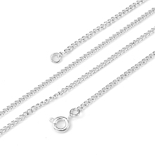 Honeyhandy Iron Necklace Making, Iron Twisted Chains with Spring Ring Clasps, Silver Color Plated, 18 inch