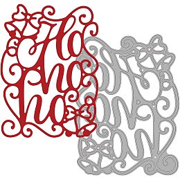 GLOBLELAND Ho Ho Ho Metal Cutting Dies Artistic Words Die Cuts for DIY Scrapbooking Easter Birthday Wedding Cards Making Album Envelope Decoration,Matte Platinum