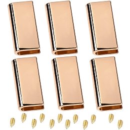 GORGECRAFT 1 Box 6PCS Gold Belt Tip with Screw Belt Buckle End Tip 1 Inch Webbing Tip Strap End Caps