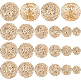 GORGECRAFT 1 Box 60Pcs Metal Blazer Button 6 Sizes Round Clothes Buckles Gold Lion Head Pattern Vintage Shank Suit Sewing Button for Blazer Suits Coat Uniform Jacket Home DIY Crafts 12mm to 25mm