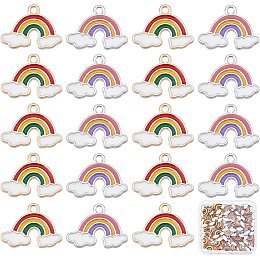 SUNNYCLUE 1 Box 80Pcs 2 Styles Alloy Enamel Rainbow Charm Weather Cloud Colorful Charms for Jewelry Making Charms Bulk Metal Bracelet Earrings Necklace Keychain Supplies DIY Craft Findings Adult