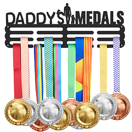 SUPERDANT Daddy's Medal Hanger Display Holder Sport Iron Hook Running Basketball Rack Soccer Softball Holder Frame Medal Hanger Awards Ribbon Cheer for 60+ Metal Medal Wall Hanger