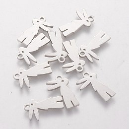 Honeyhandy 201 Stainless Steel Bunny Charms, Rabbit, Easter Bunny, Stainless Steel Color, 15x9x1.1mm