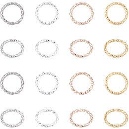 UNICRAFTALE About 48pcs 4 Colors Twisted Open Jumps Rings 18 Gauge Metal Jewelry Rings Stainless Steel Jump Rings Connectors for DIY Jewelry Making, 8mm