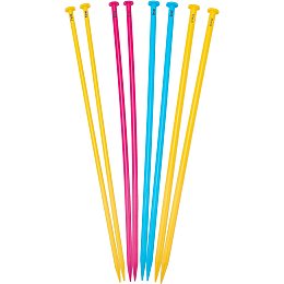 NBEADS 8 Pcs Plastic Knitting Needles, 7/8/9/10mm Diameter Long Straight Knitting Needles Single Pointed Needles Colorful Knit Needle Set Jumbo Yarn Knitting Kit Weaving Tool for Beginner