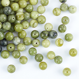 Olycraft Natural Gemstone Beads, Taiwan Jade, Round, Olive Drab, 8mm, Hole: 1.5mm, 200pcs/box