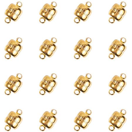Brass Magnetic Clasps, Oval, Silver, 11x7mm, Hole: 1.5mm, 100sets/box