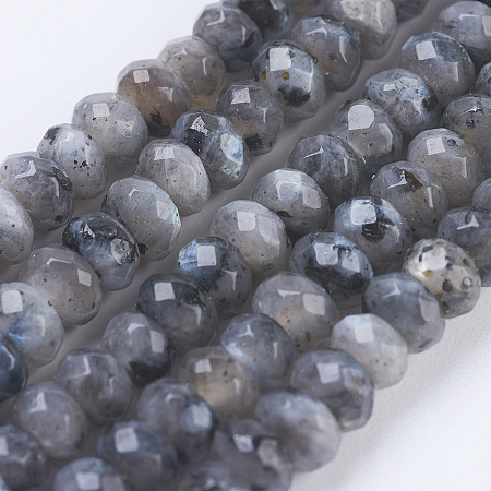 ARRICRAFT Natural Labradorite Beads Strands, Faceted, Rondelle, 4~4.5x2~2.5mm, Hole: 1mm, about 150pcs/strand, 15.1  inches~15.3 inches(38.5~39cm)