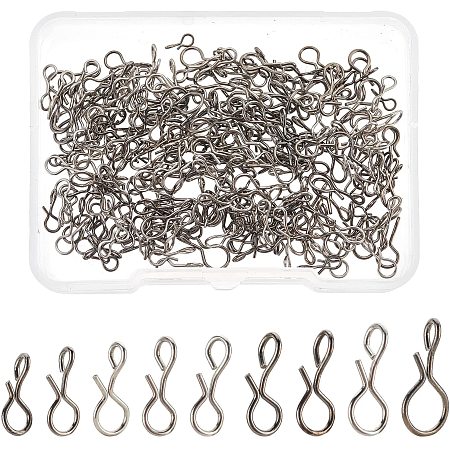 SUPERFINDINGS 270Pcs 9 Sizes 304 Stainless Steel Fly Fishing Snap Hooks  Fast Change Fly Hook Lure Snaps Combo Hook Snaps for Flies Hook and Jigs 