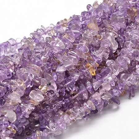 Honeyhandy Natural Ametrine Chip Beads Strands, 5~14x4~10mm, Hole: 1mm, about 15.5 inch~16.1 inch
