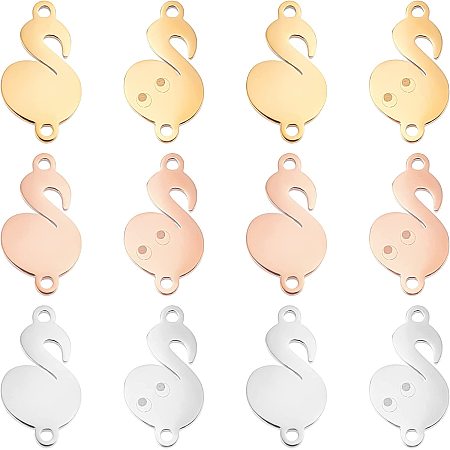 DICOSMETIC 12Pcs 3 Colors Snake Charms Serpent Link Connector Pendants Smooth Metal Charms Golden and Rose Gold Connector Charms for Necklace Bracelet DIY Jewelry Making Accessories, Hole: 1mm