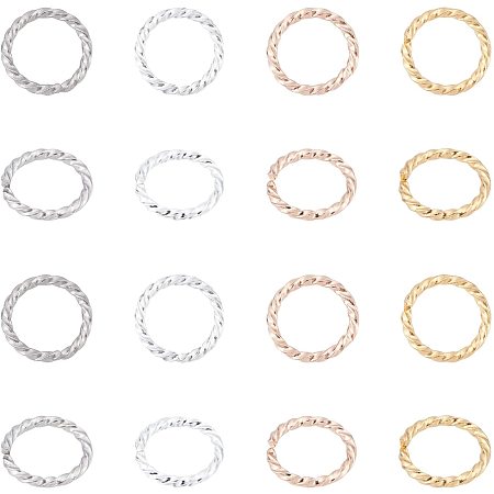 UNICRAFTALE About 48pcs 4 Colors Twisted Open Jumps Rings 18 Gauge Metal Jewelry Rings Stainless Steel Jump Rings Connectors for DIY Jewelry Making, 8mm