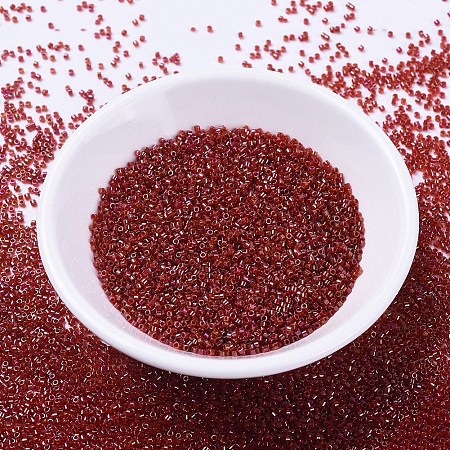 MIYUKI® Delica Beads, Cylinder, Japanese Seed Beads, 11/0, (DB0295) Lined Red AB, 1.3x1.6mm, Hole: 0.8mm; about 2000pcs/10g