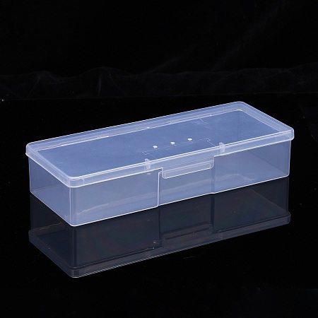 BENECREAT 5 Packs 7.5x3x1.5 Large Rectangle Plastic Storage Box Container with Air Vent, for Gundam Model Tool, Vinyl Tool Storage, Crafting or Office Accessory Storage
