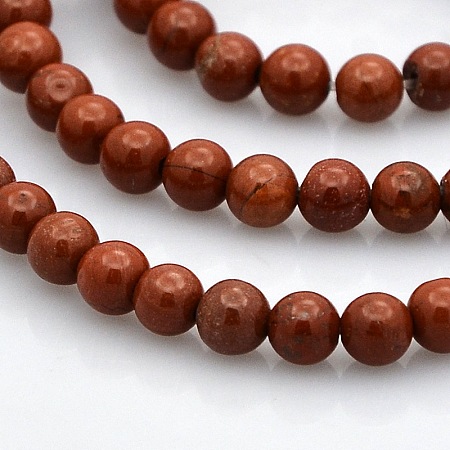 ARRICRAFT Round Natural Red Jasper Beads Strands, 4mm, Hole: 1mm, about 102pcs/strand, 15.7 inches