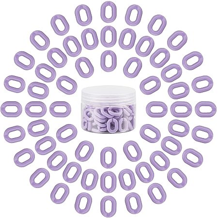 Gorgecraft Acrylic Linking Rings, Quick Link Connectors, For Jewelry Chains Making, Oval, Lilac, 19x14x4.5mm, Hole: 11x5.5mm; 100pcs/box