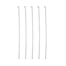 Honeyhandy Brass Flat Head Pins, Cadmium Free & Lead Free, Silver Color Plated, 50x0.75~0.8mm, 20 Gauge, Head: 2mm