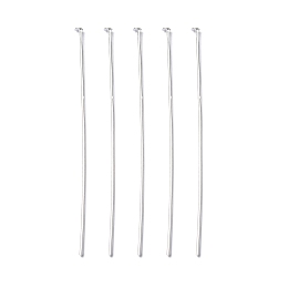 Honeyhandy Brass Flat Head Pins, Cadmium Free & Lead Free, Silver Color Plated, 50x0.75~0.8mm, 20 Gauge, Head: 2mm