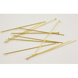 Honeyhandy Brass Flat Head Pins, Cadmium Free & Lead Free, Golden Color, Size: about 0.75~0.8mm thick, 5.0cm long, head: 2mm, about 250pcs/50g