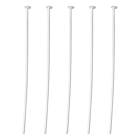 Honeyhandy Iron Flat Head Pins, Nickel Free, Platinum Color, Size: about 5.0cm long, 0.7mm thick, head: 2mm