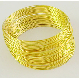 Honeyhandy Steel Memory Wire,for Bracelet Making,Golden,55mm,Wire : 0.6mm(22 Gauge),about 100 circles/set