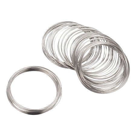 NBEADS 1000g Memory Wire 55mm; 0.6mm; about 2200circles/1000g