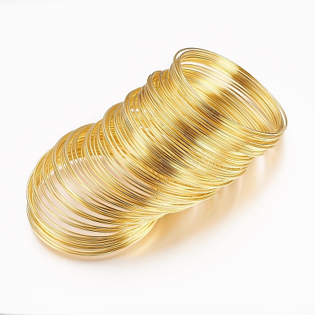 Honeyhandy Steel Bracelet Memory Wire,Golden Color,5.5cm,Wire :18 Gauge,1.0mm thick,about 10circle/set
