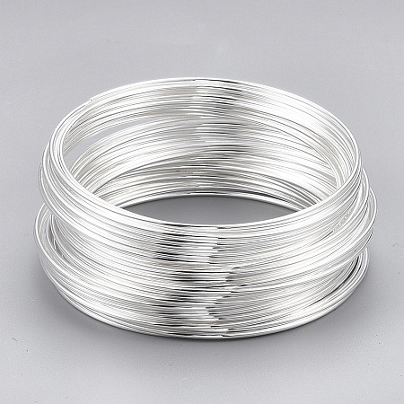 Honeyhandy Memory Wire,for Bracelet Making,Steel,Silver Color Plated,5.5cm,wire : 18 Gauge,1.0mm,70 circles/Set