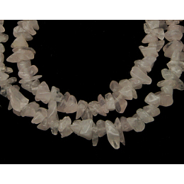 Honeyhandy Gemstone Beads Strands, Natural Rose Quartz, Pink, Chips, about 3~5mm wide, 3~5mm long, hole: 1mm, 34 inch long