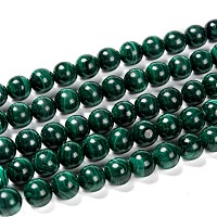 ARRICRAFT Natural Malachite Beads Strands, Round, 8mm, Hole: 1mm, about 49pcs/strand, 15.5 inches(39.5cm)