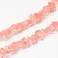 ARRICRAFT Cherry Quartz Glass Beads Strands, Chip, 4~10x4~6x2~4mm, Hole: 1mm, about 320pcs/strand, 35.4 inches