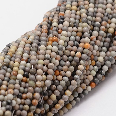 Arricraft Natural Picasso Stone/Picasso Jasper Beads Strands, Round, 2mm, Hole: 0.5mm, about 190pcs/strand