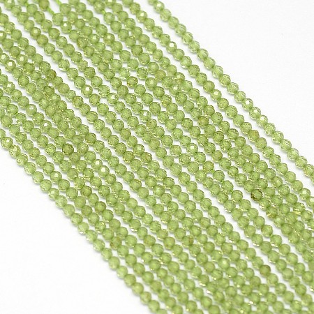 Arricraft Natural Peridot Bead Strands, Faceted, Round, 2mm, Hole: 0.5mm, about 170~180pcs/strand, 12.9 inches~13.3 inches(330~340mm)